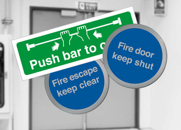 Fire door safety signs