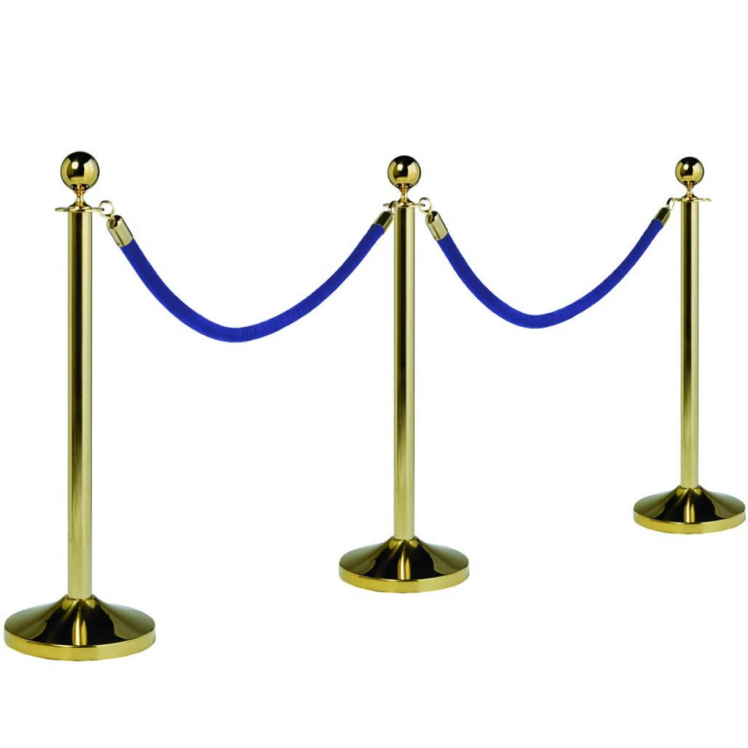 Blue Velvet Rope with Gold Ends