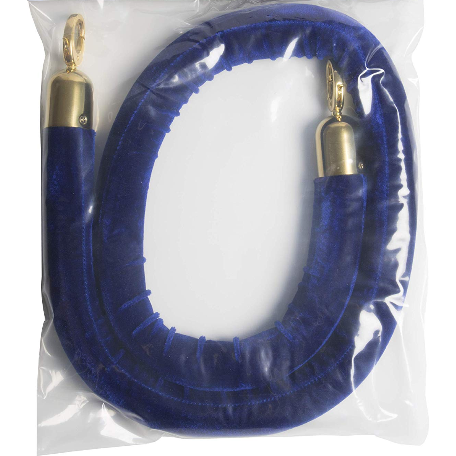 Blue Velvet Rope with Gold Ends