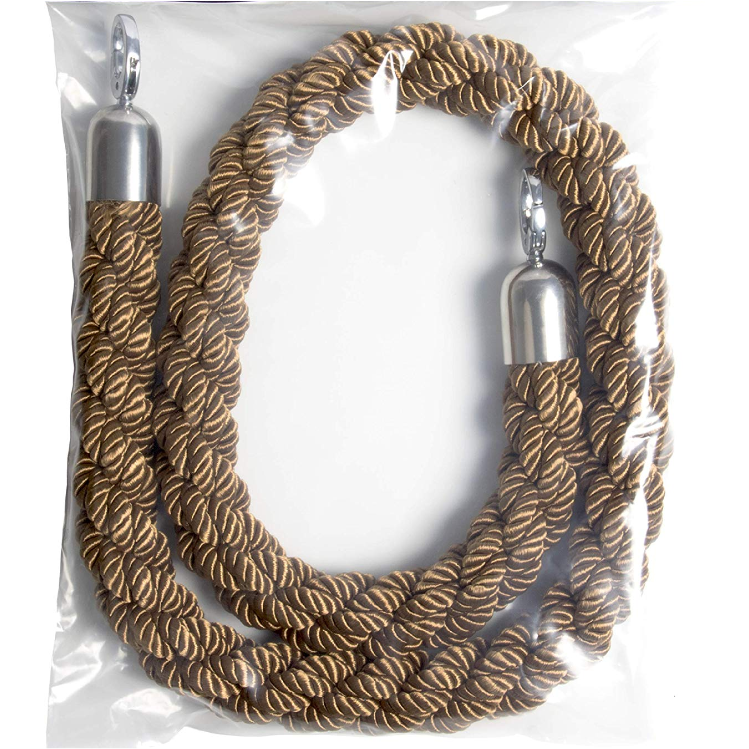 Bronze Rope Barrier with Chrome Ends Catersigns