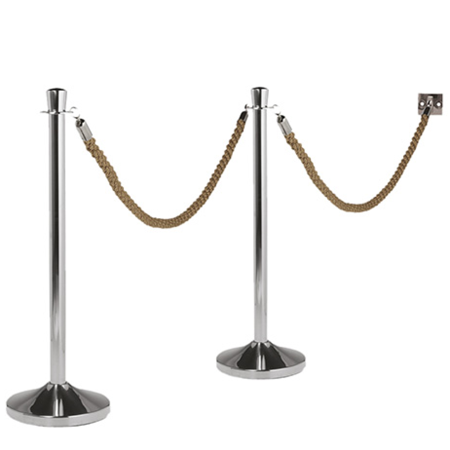 Bronze Rope Barrier with Chrome Ends Catersigns