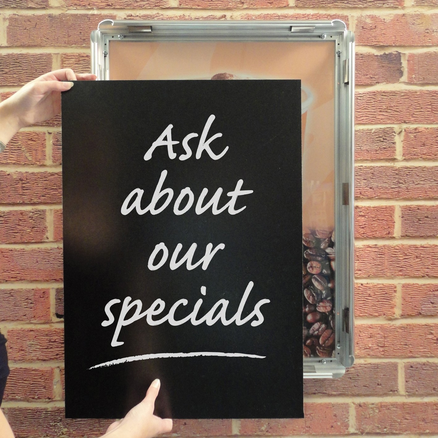 A1 size Wood Effect Snap poster frame with Chalkboard ...