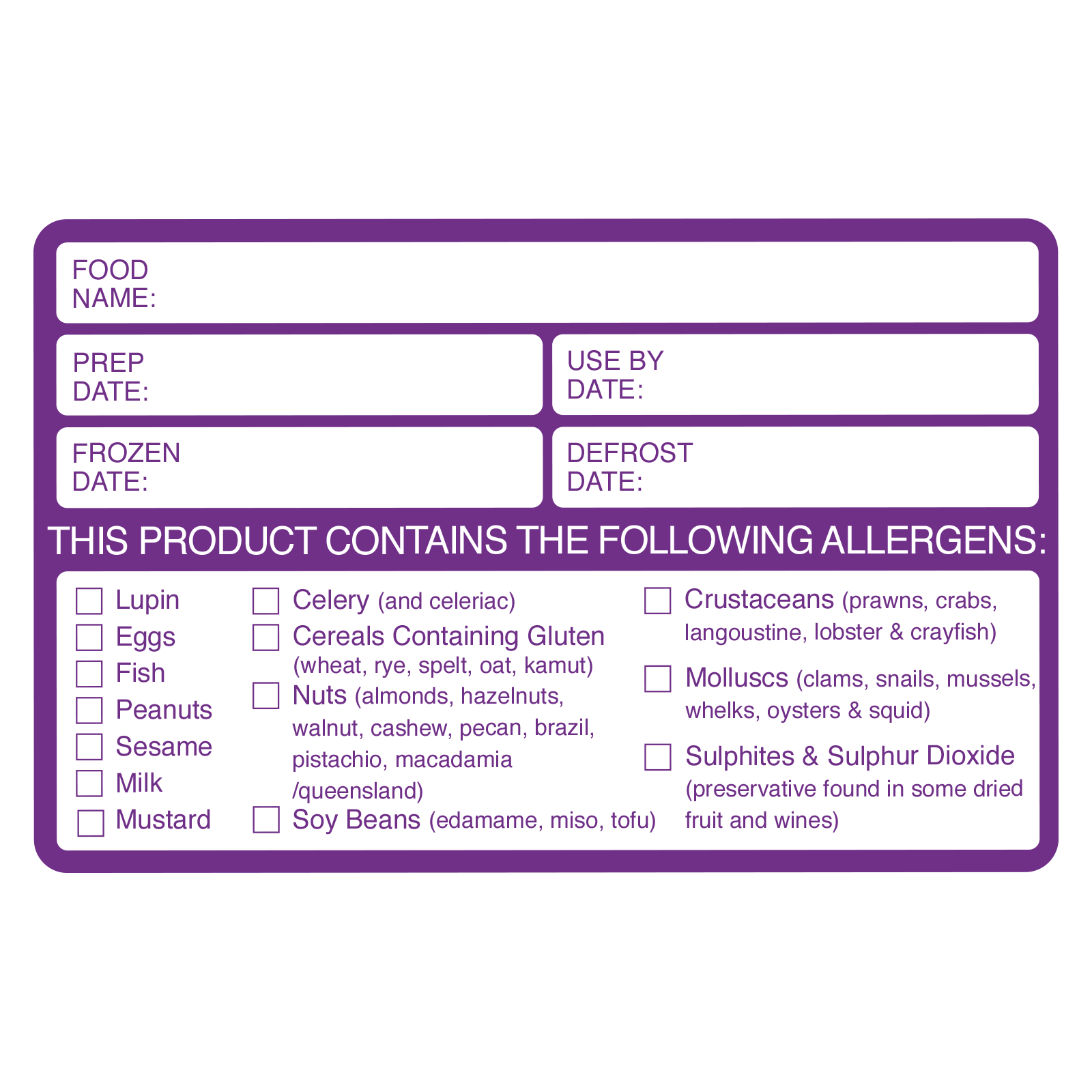 Food Allergy Allergen Warning Day Dot Labels//Catering Stickers 500 Per Roll