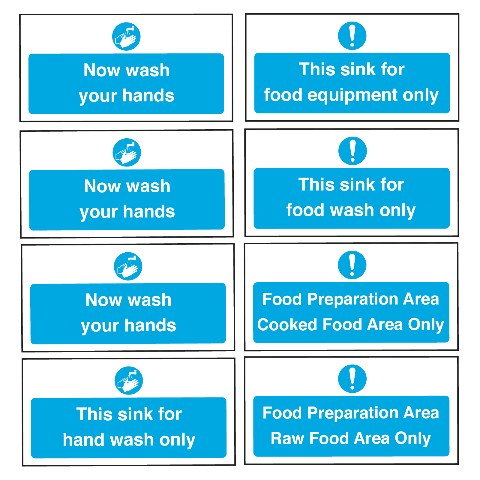 Pack of 15 Catering Kitchen Safety Signs Self Adhesive Food Safety Notices 