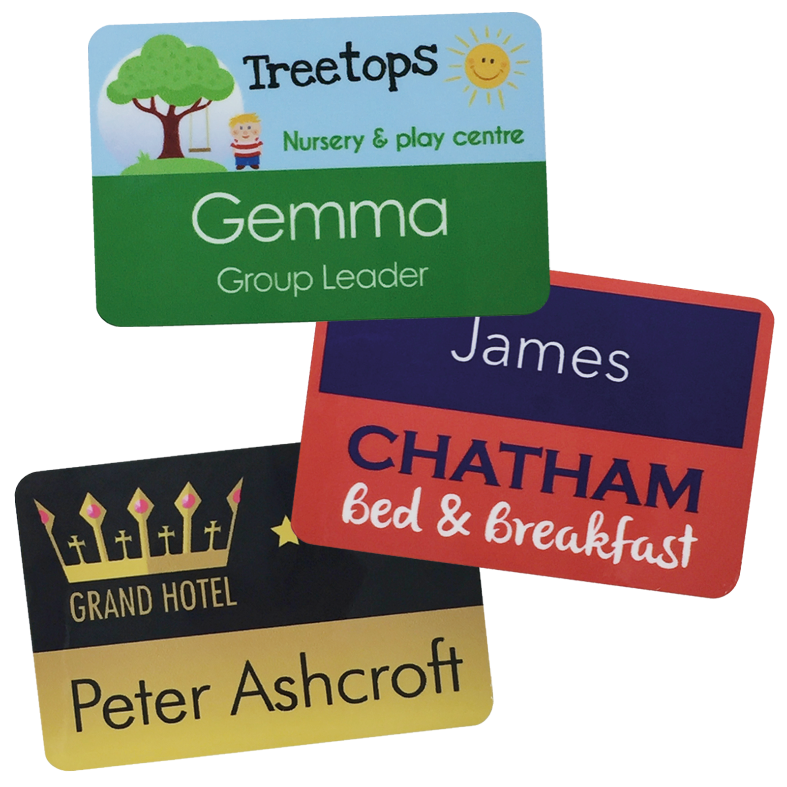 Large Rectangular Full Colour Name Badges