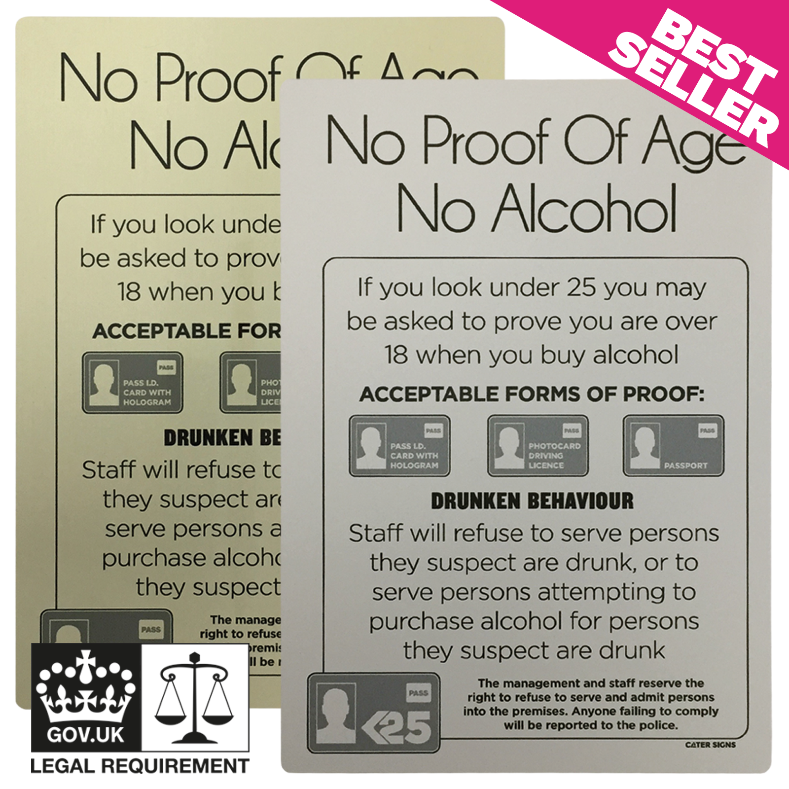 No Proof Of Age Sign Bar Signs