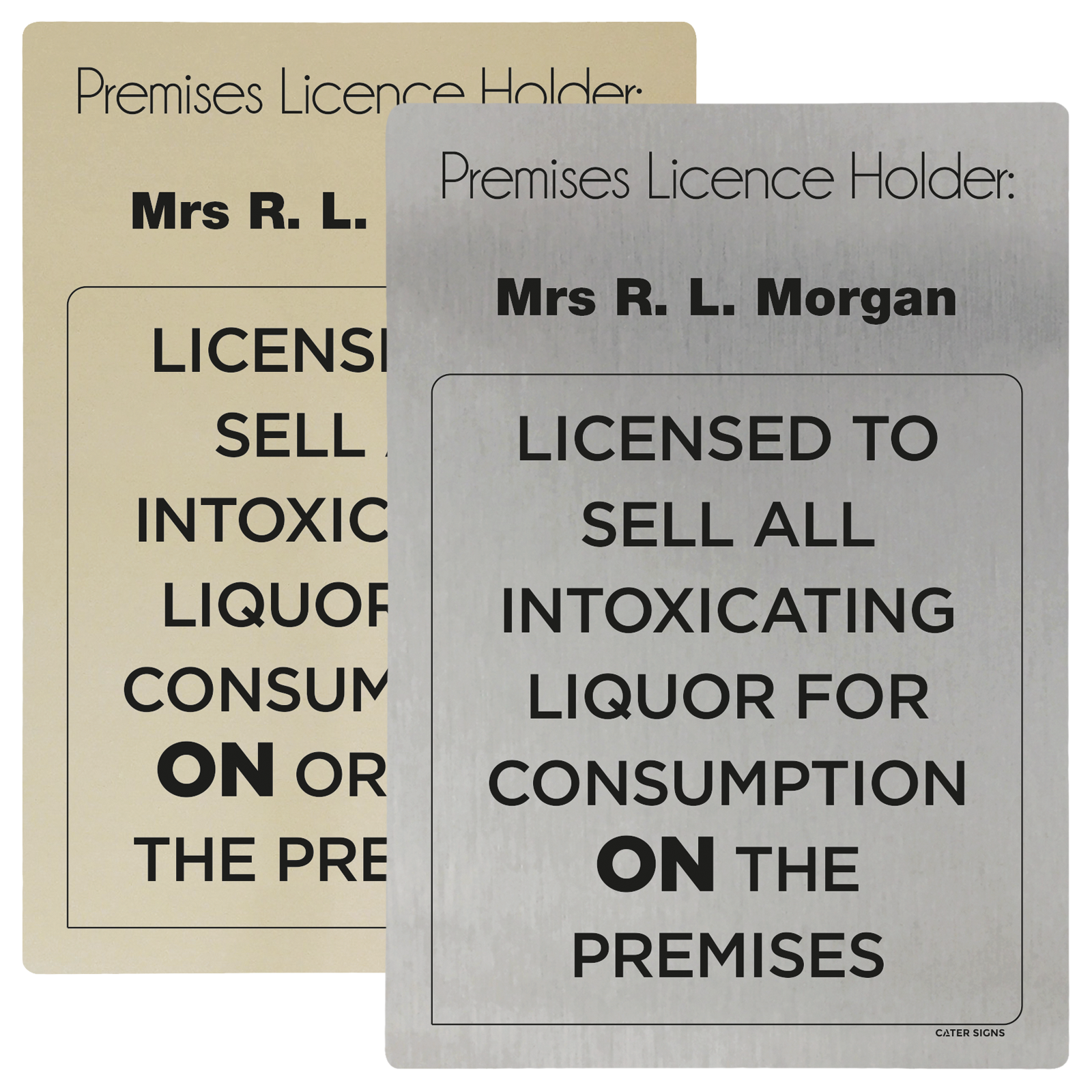 Licensed To Sell Alcohol On The Premises Licensing & Bar Notice