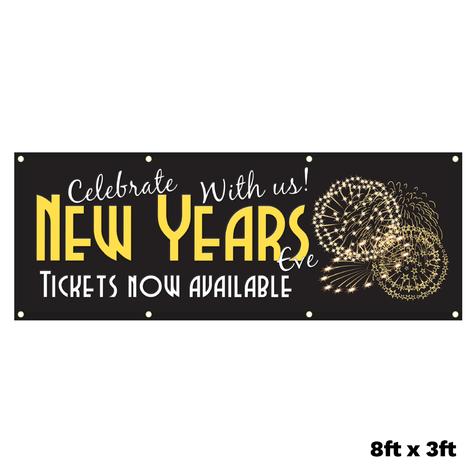New Years Eve Tickets Now Available | PVC Banner | Christmas Advertising