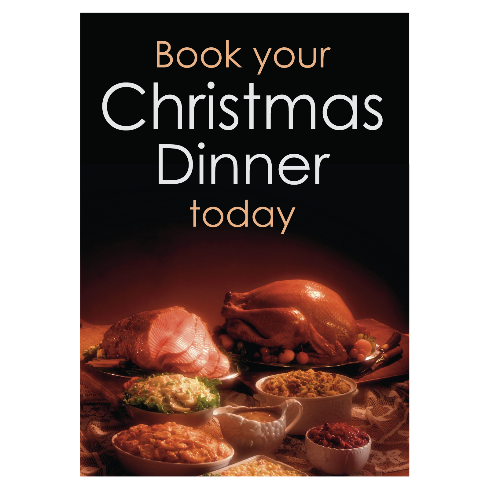 Book Your Christmas Dinner Waterproof Poster