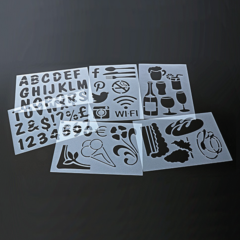 Chalk Stencils Pack of 5 ReUsable Liquid Chalk Marker Stencil Art Set