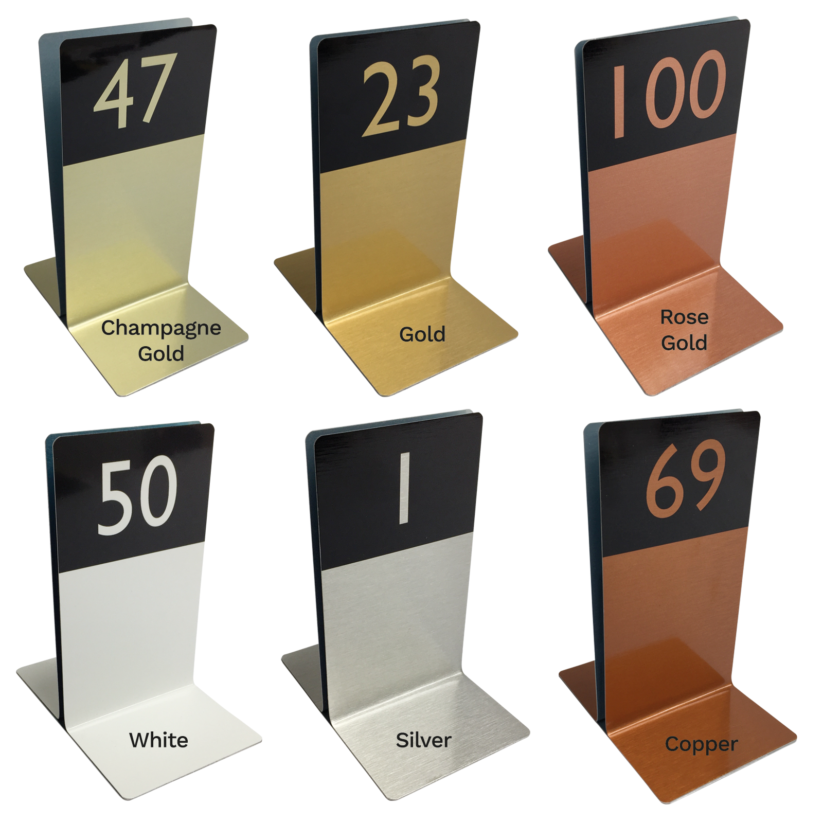 Metal Menu Holders for Tables Numbered Singe Channel Menu Holders