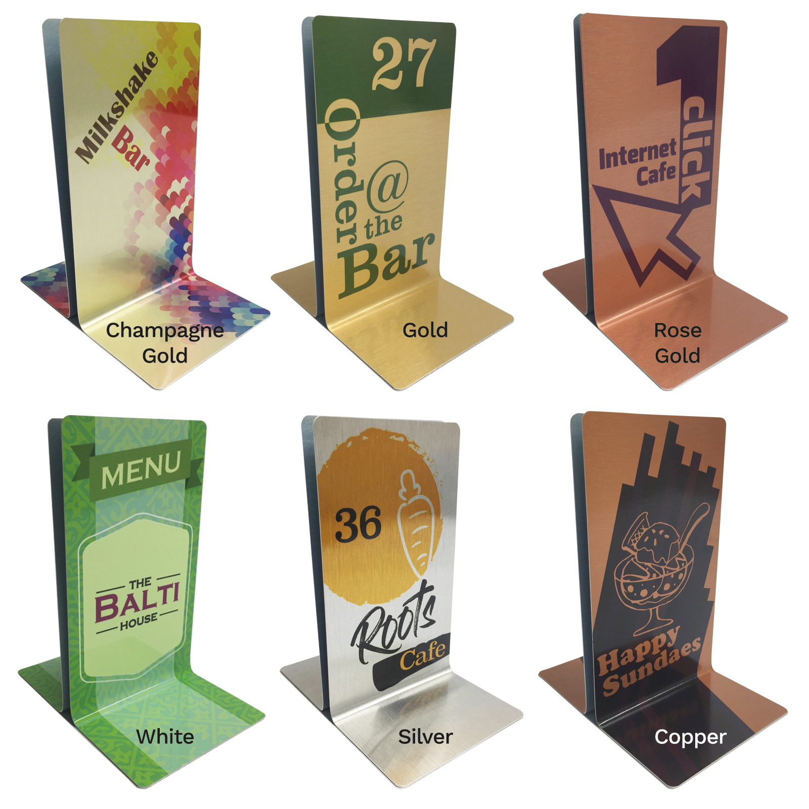 Personalised Numbered Metal Menu Holders Menu Holders UK