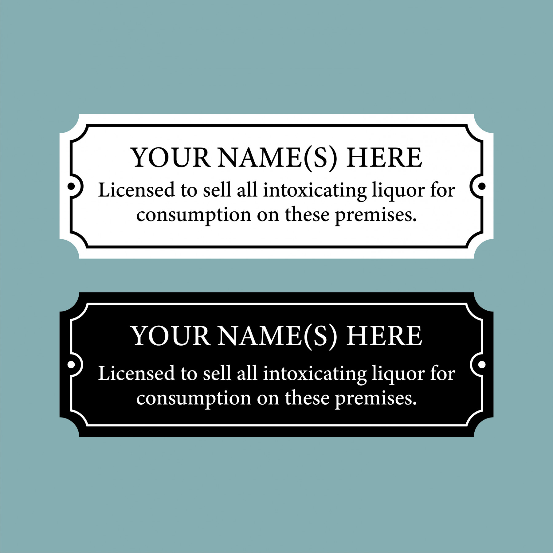 Pub Licensee Sign License Plates Catersigns