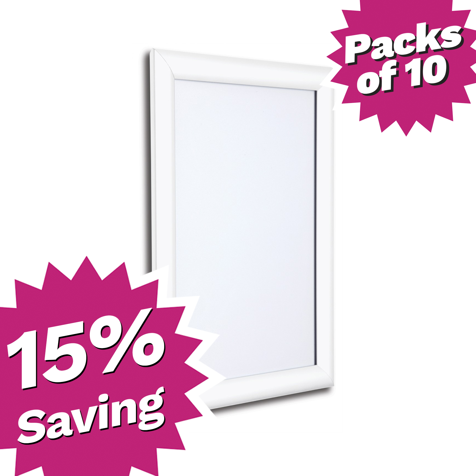 Pack of 10 A4 & A3 White Snap Frames Saving of 15