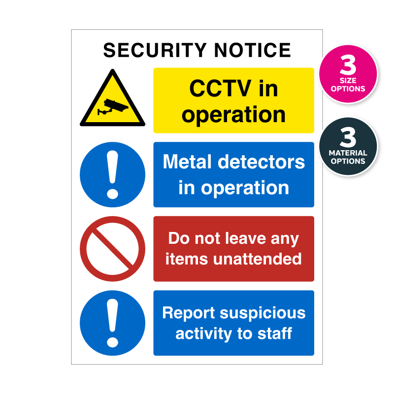 4 Part Security Notice – Metal Detectors in Operation