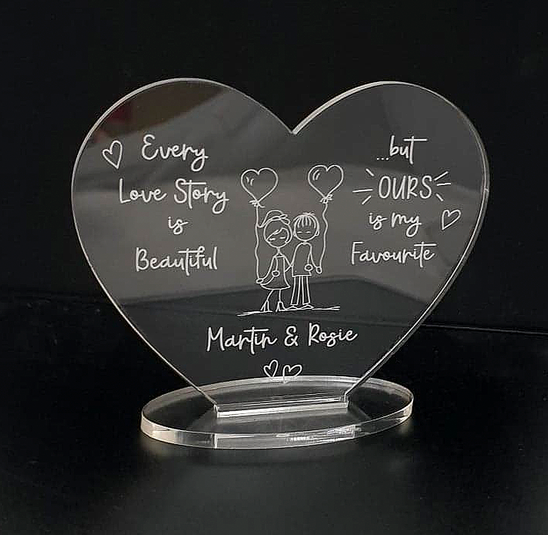 Acrylic Heart with Stand