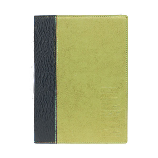 Trendy Green Leather Style A4 Restaurant Menu Holder / Menu Cover