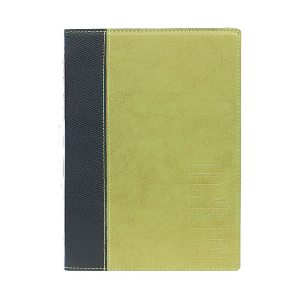 Trendy Green Leather Style A5 Restaurant Menu Holder / Menu Cover