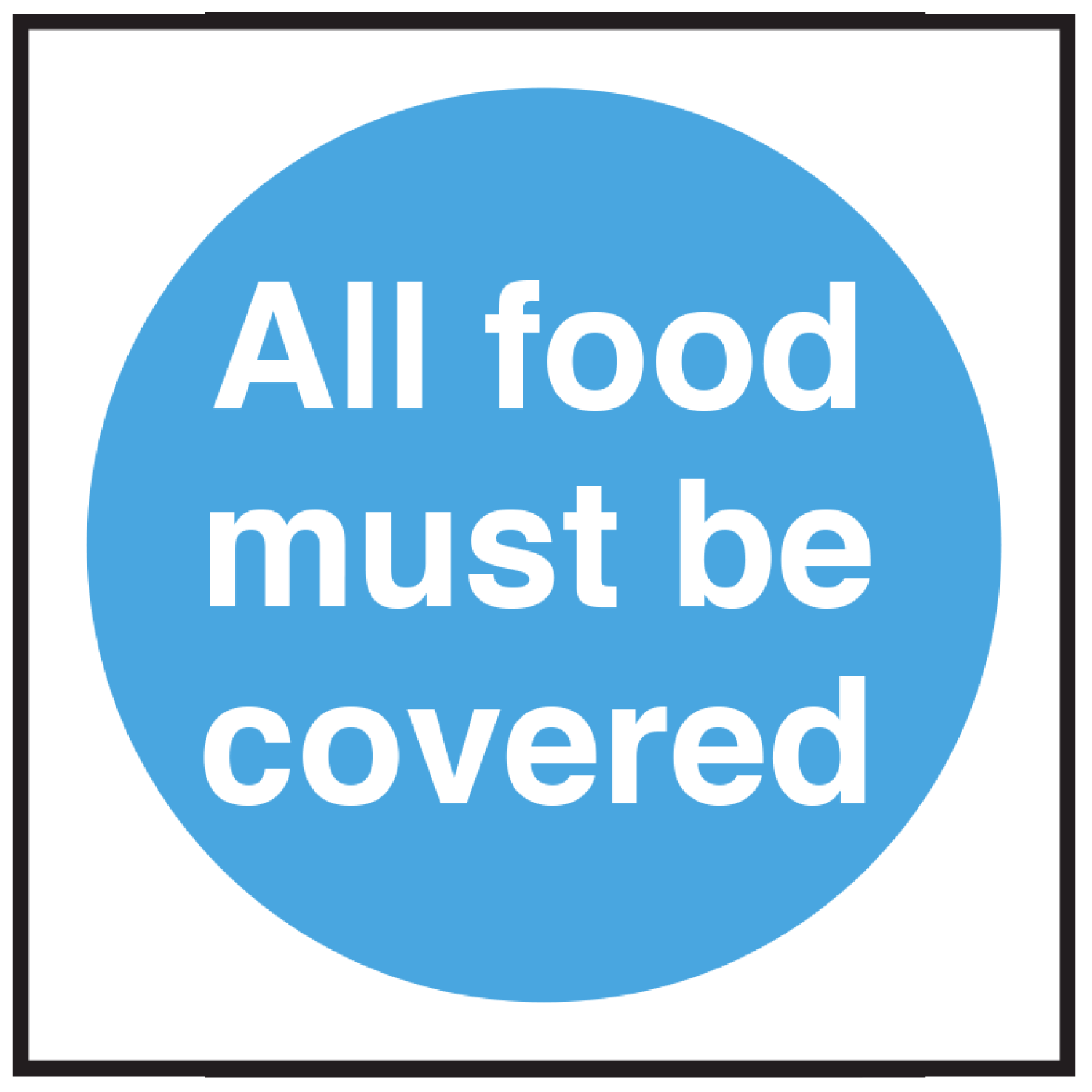 All Food must be Covered Sign