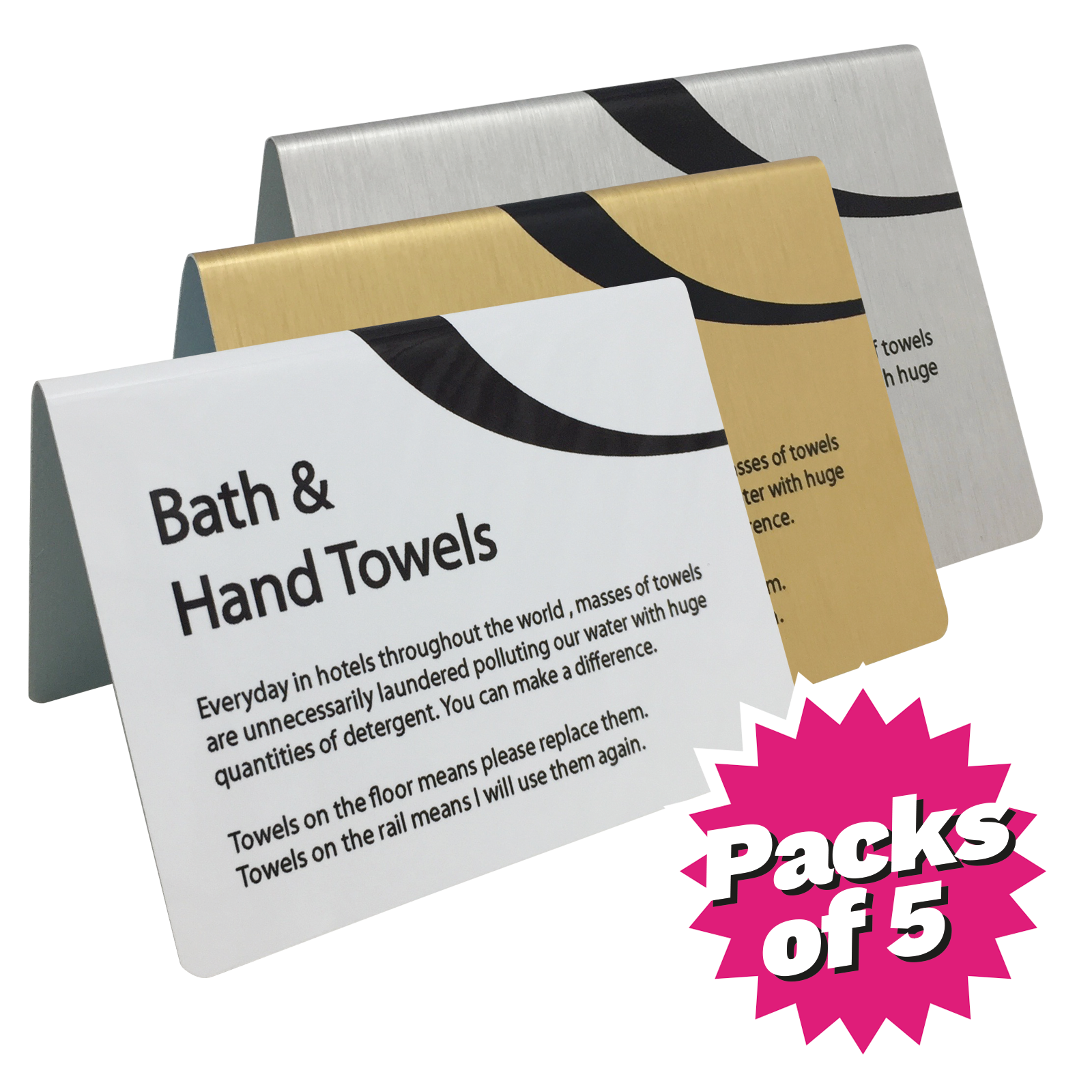 Bath & Hand Towel Tent Notice Packs