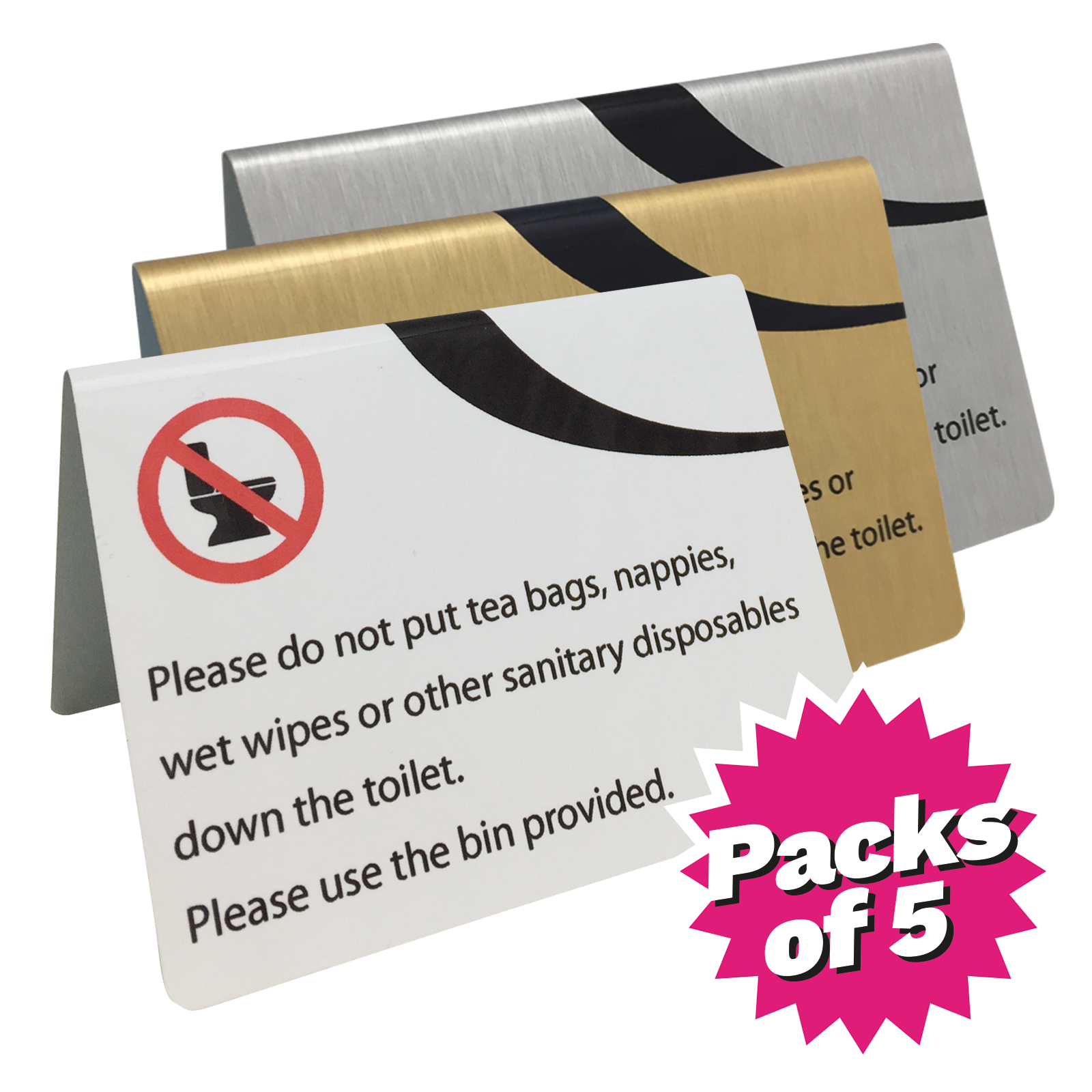 Bathroom Disposal Hygiene Tent Notice Packs