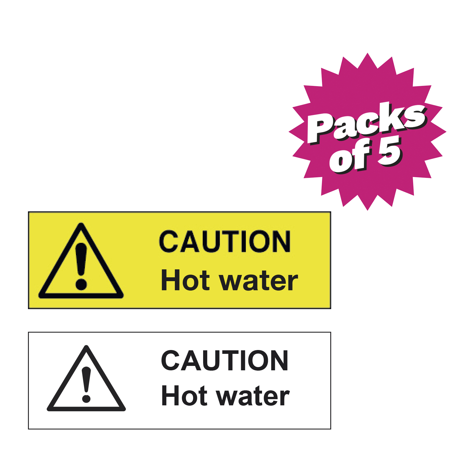 Caution Hot Water Sticker Packs