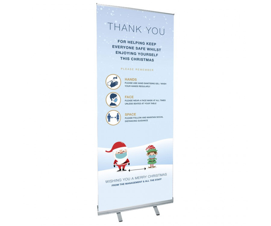 Christmas Thank you Roller Banner - 800 x 2000mm 