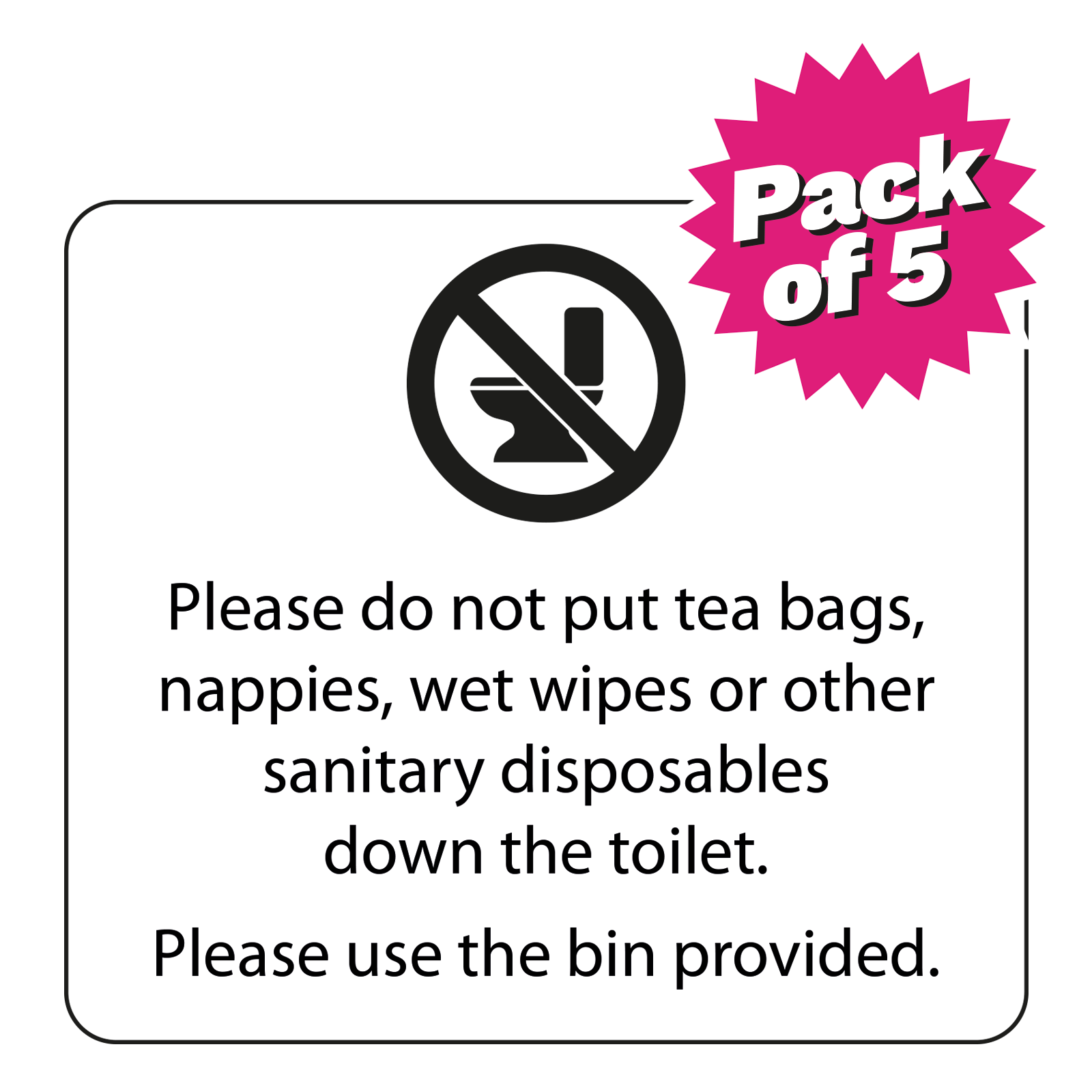 Clear Bathroom Disposal Hygiene Sticker Pack