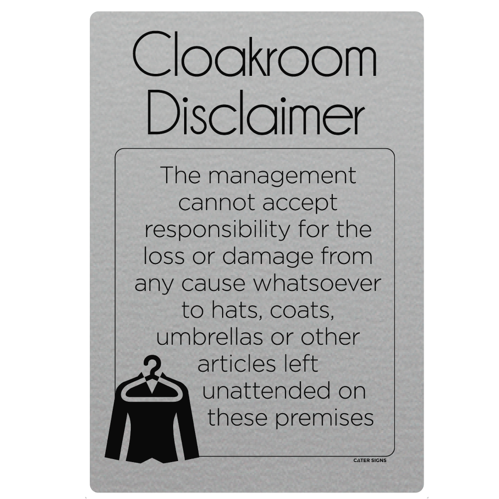 Cloakroom Disclaimer Notice