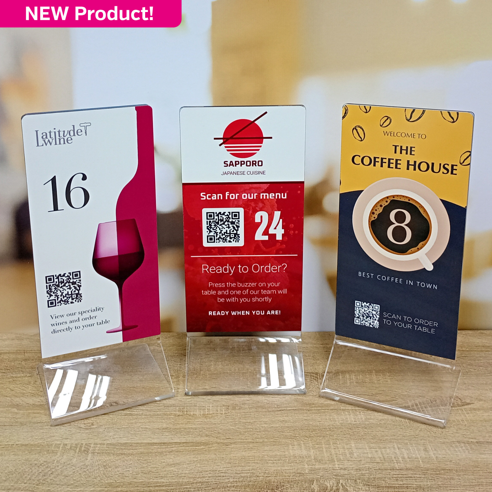 Custom Printed Wide Function Room Table Notices - Full Colour