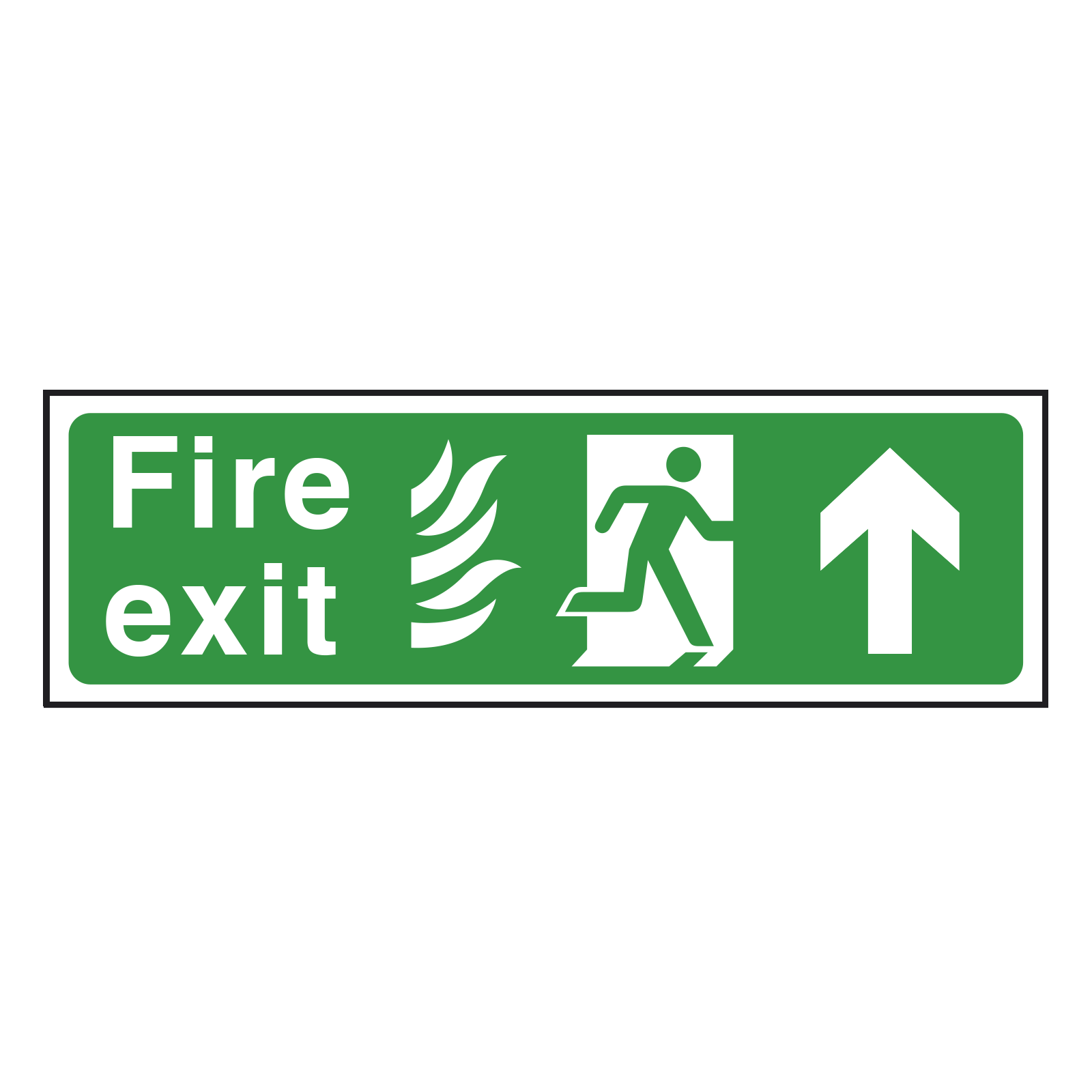 NHS Fire Exit Sign Arrow Up