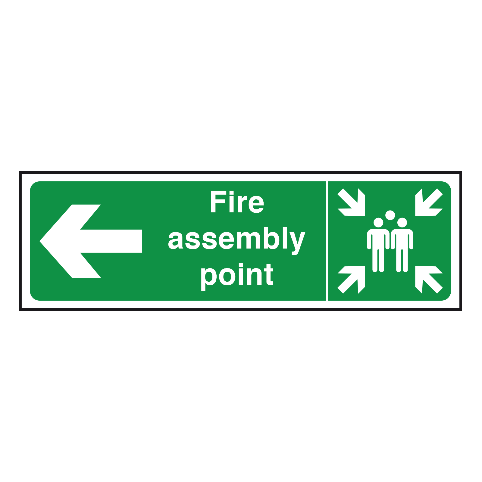 Fire Assembly Point Sign Left