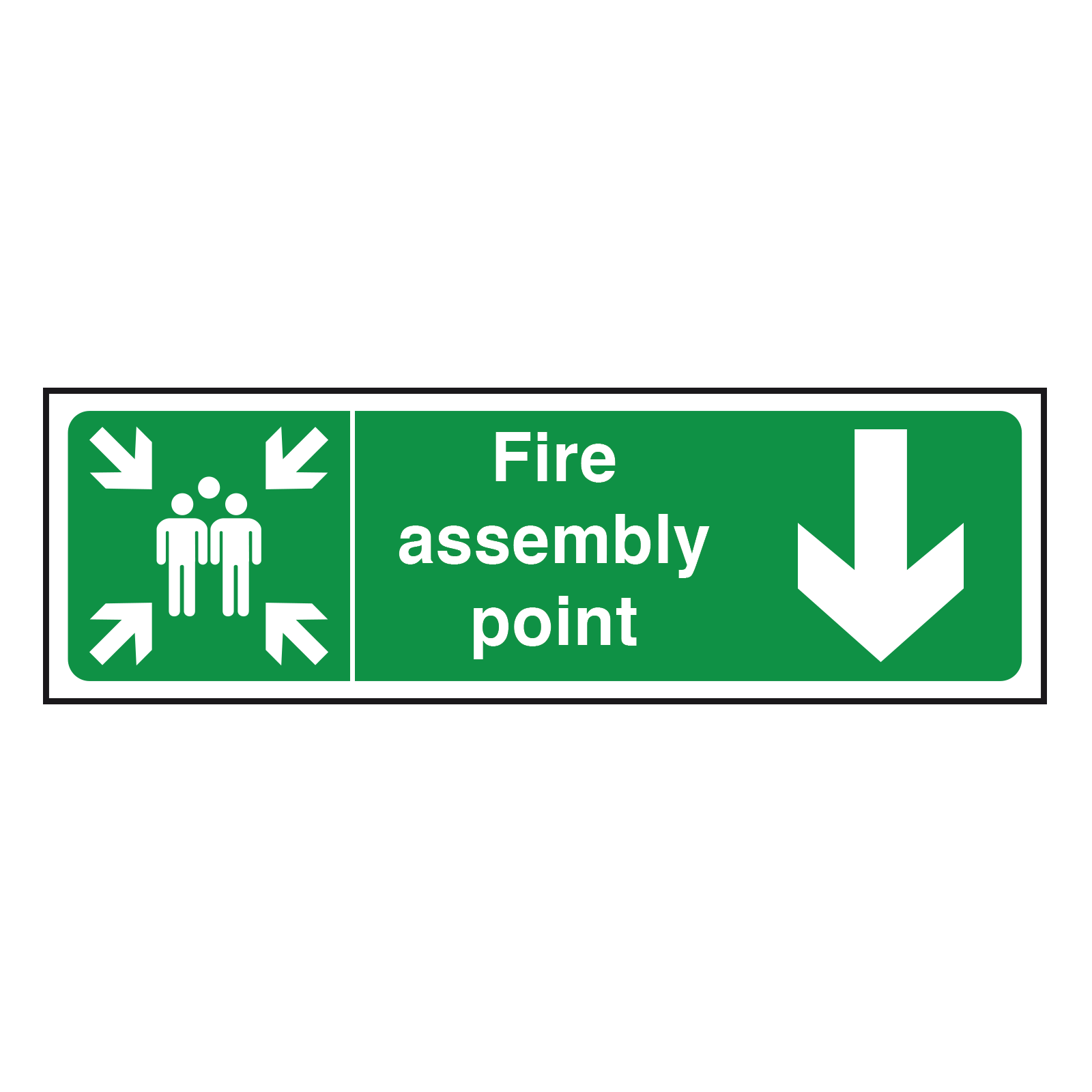 Fire Assembly Point Sign Arrow Down