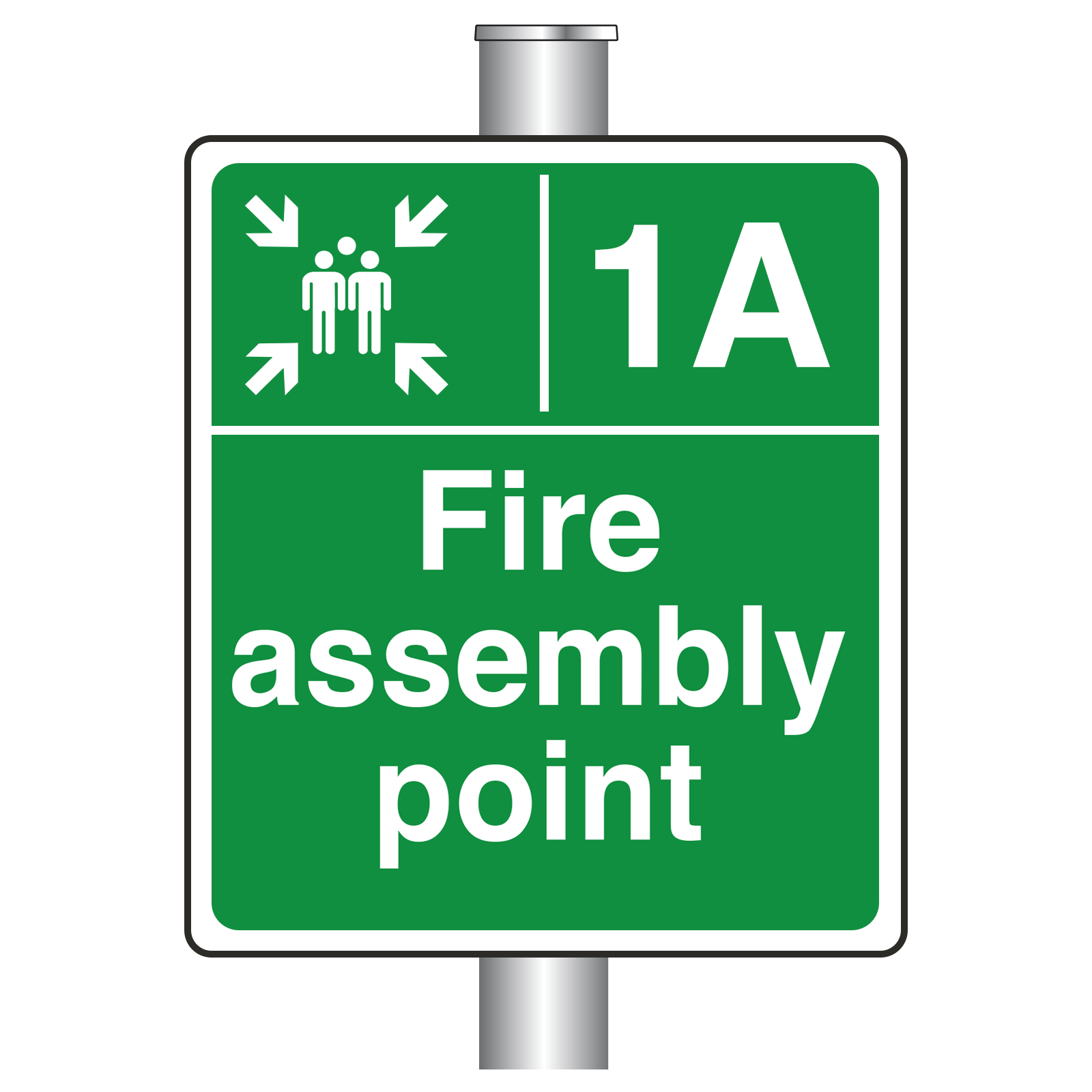 Post Mounted Fire Assembly Point Zone Sign