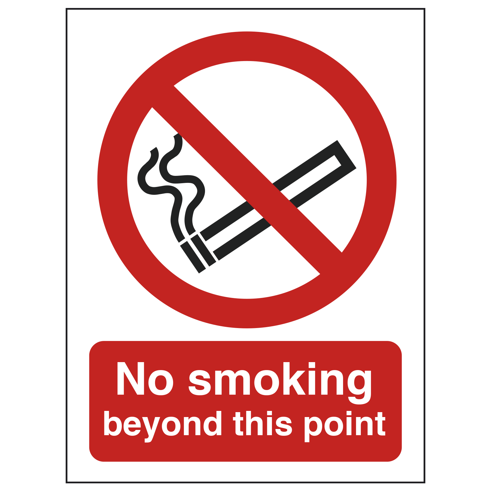 No Smoking Beyond This Point Sign