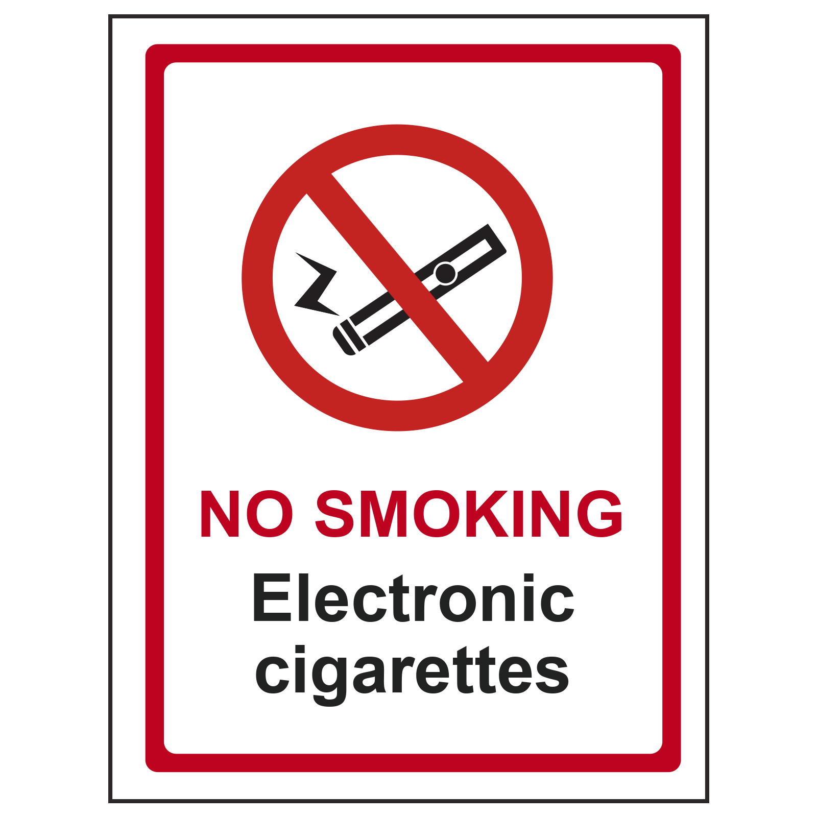 No Smoking Electronic Cigarettes Sign