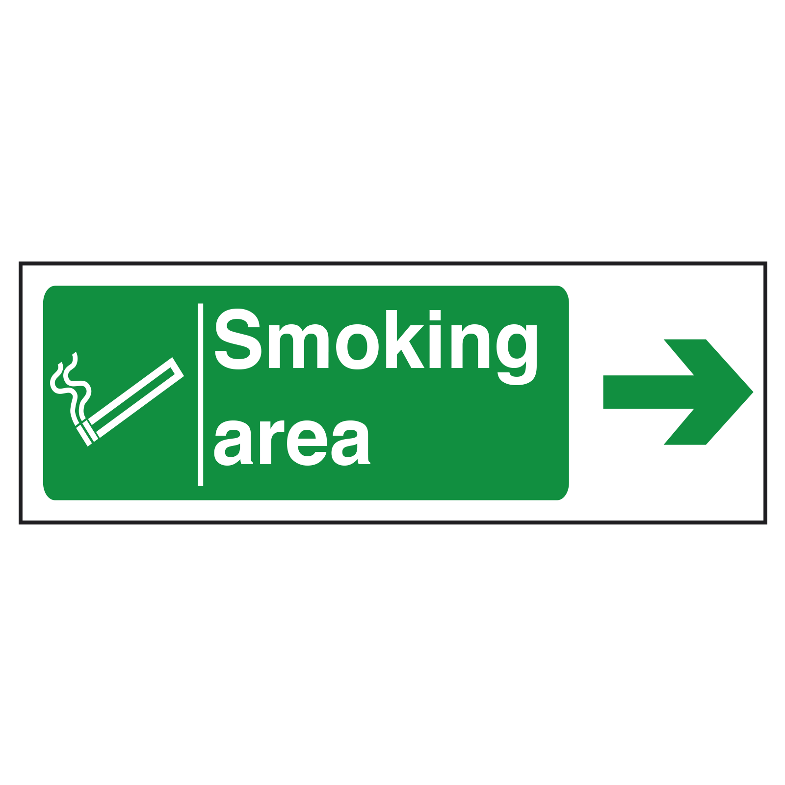 Smoking Area Arrow Right Sign