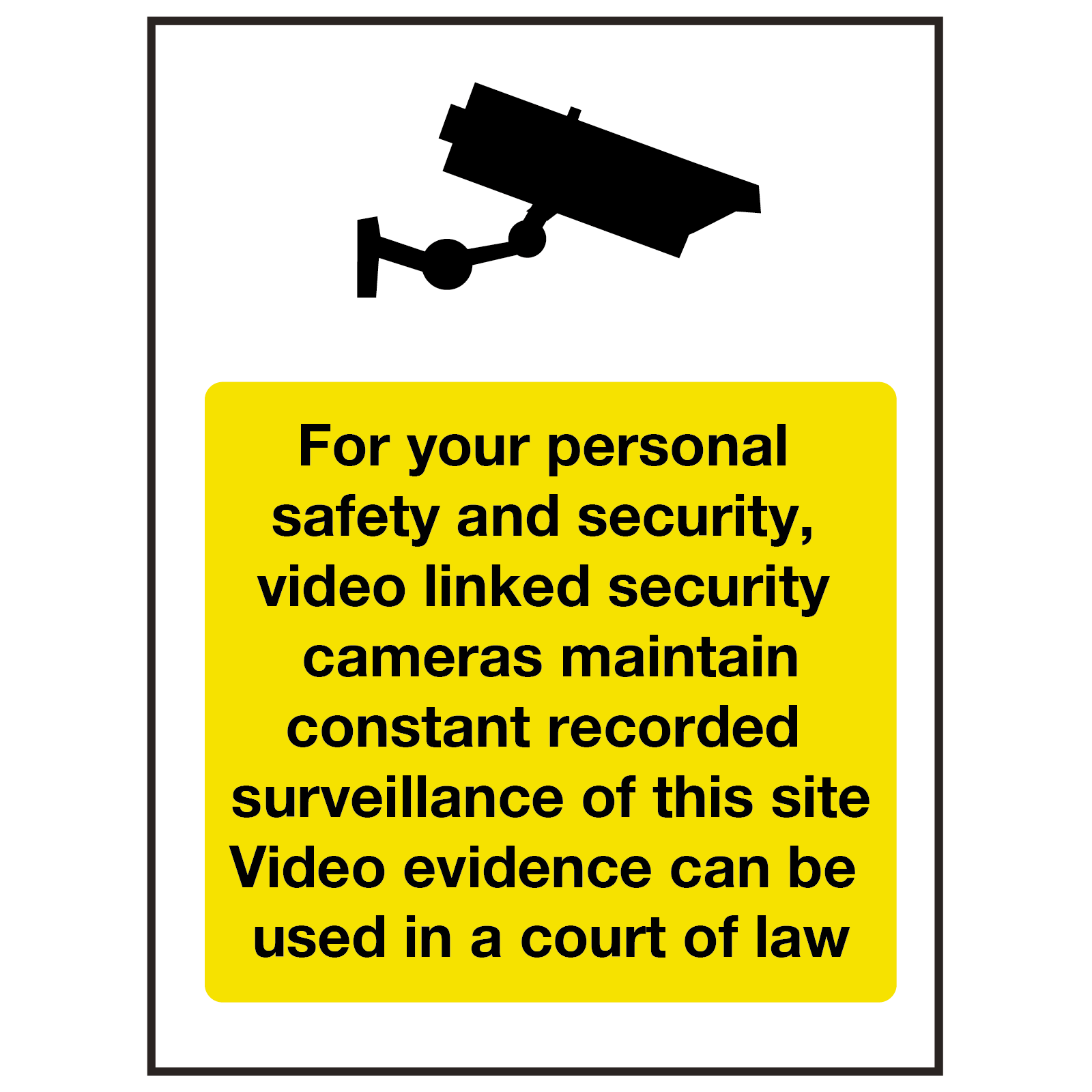 For Your Safety CCTV in Operation Sign