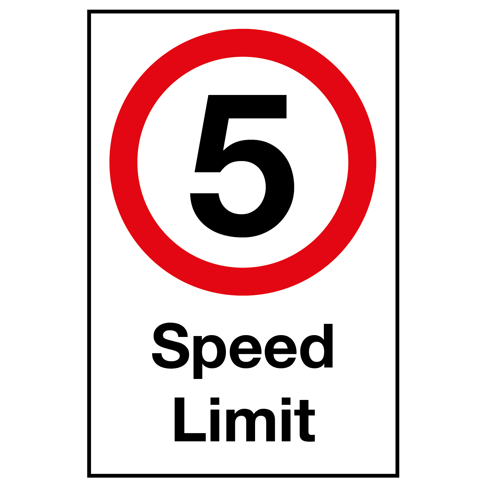 5mph Speed Limit Sign