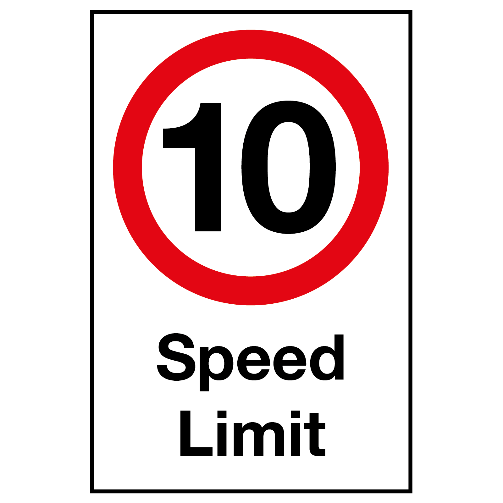 10 Mph Speed Limit Sign