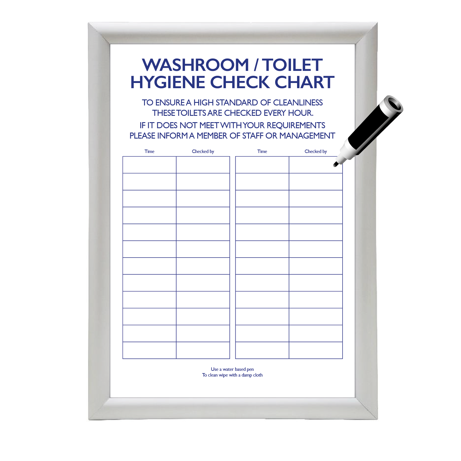 Toilet Check Sheet