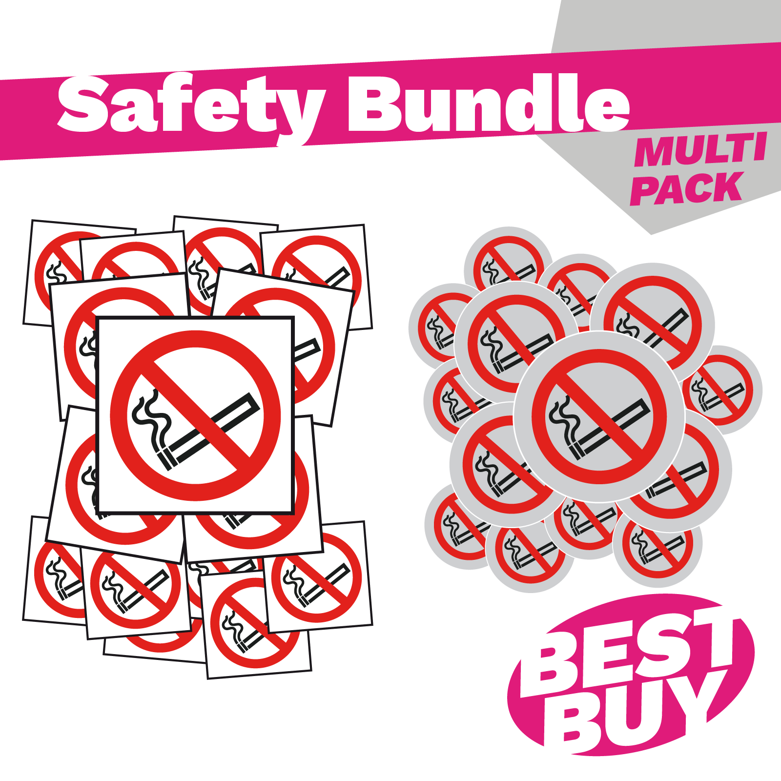 No Smoking Sign & Disc - Bundle Pack