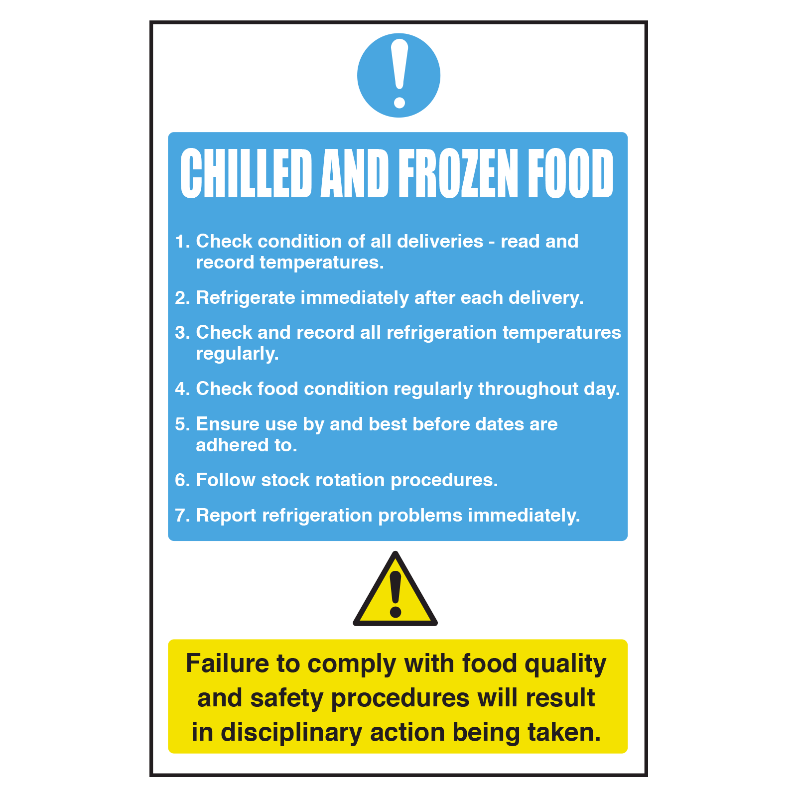 Chilled and Frozen Food Delivery Compliance Notice