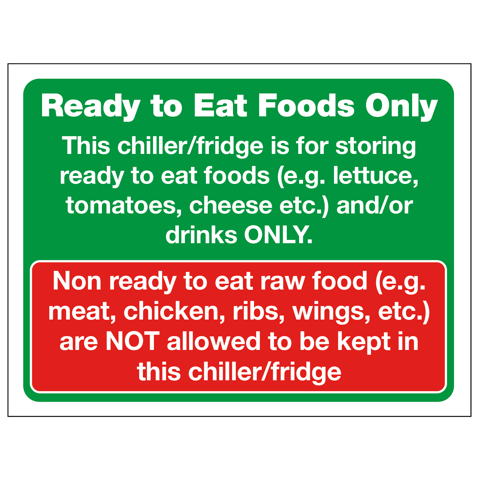 Ready to Eat Foods Only Notice