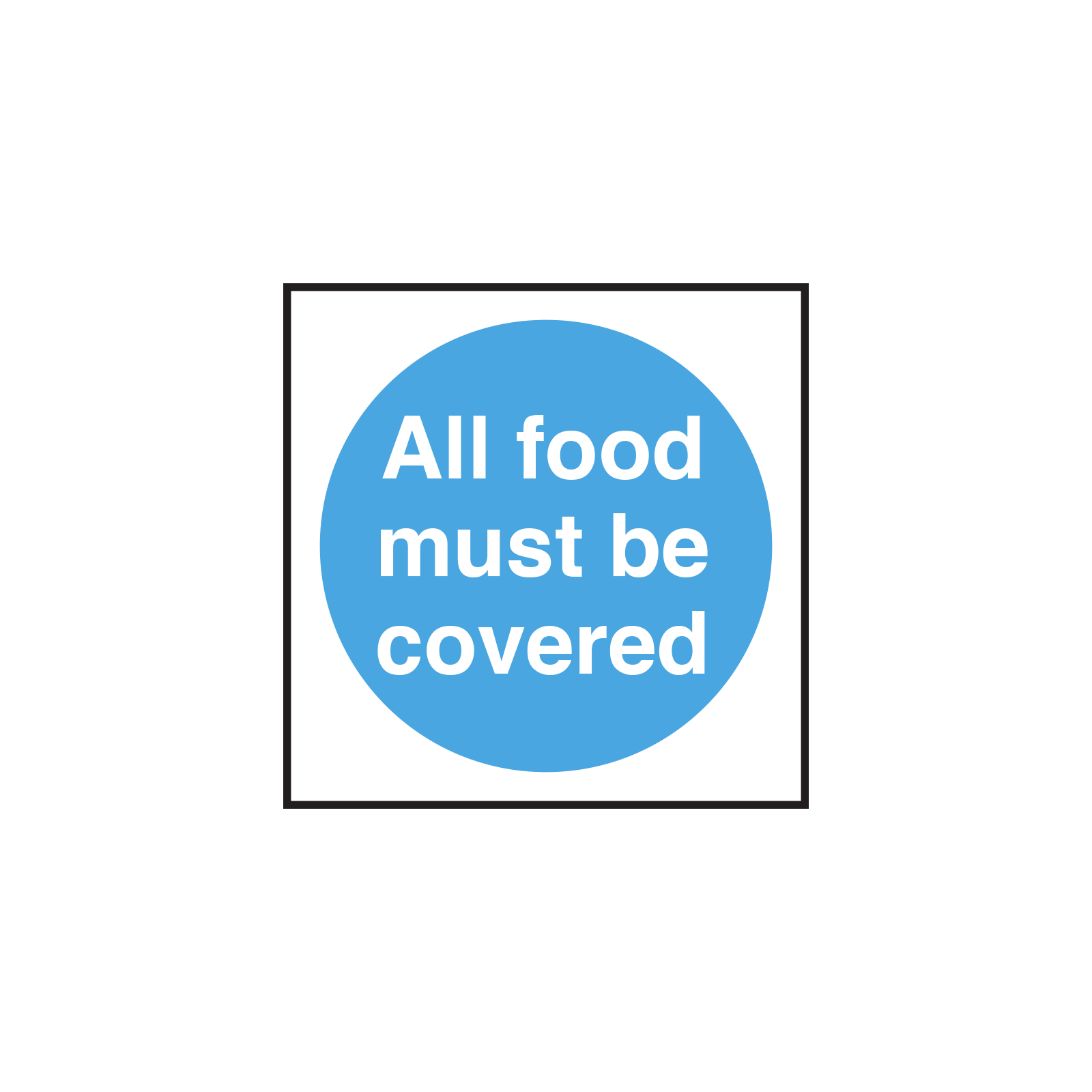 All Food must be Covered Notice