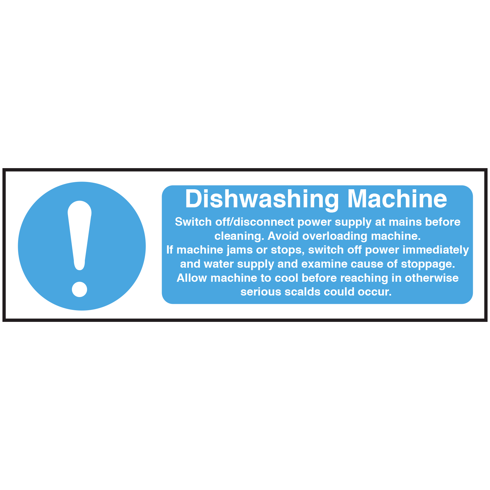 Dishwashing Machine equipment safety Notice