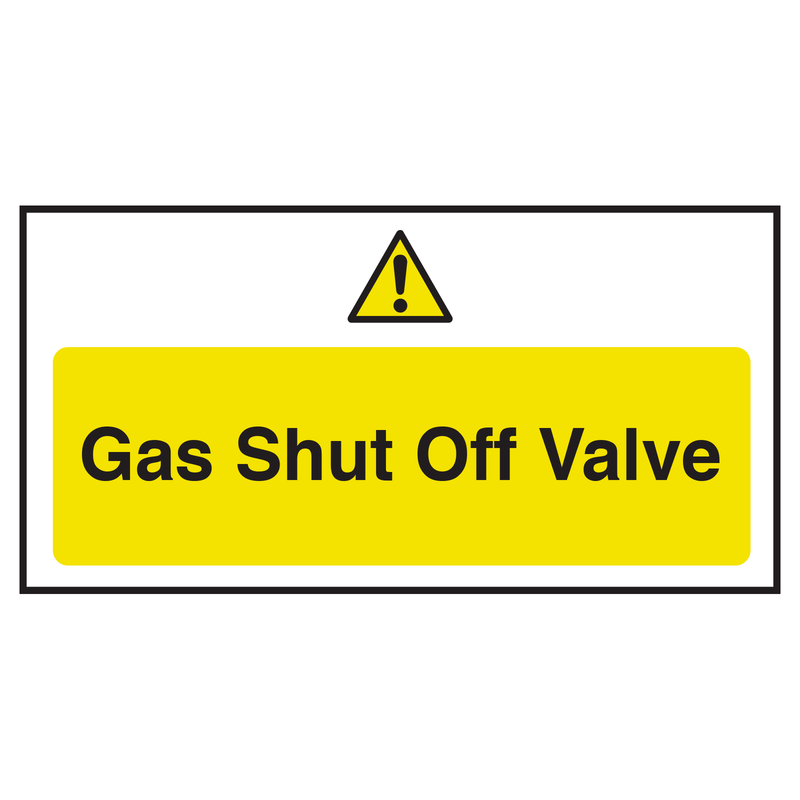 Gas Shut Off Valve Sign