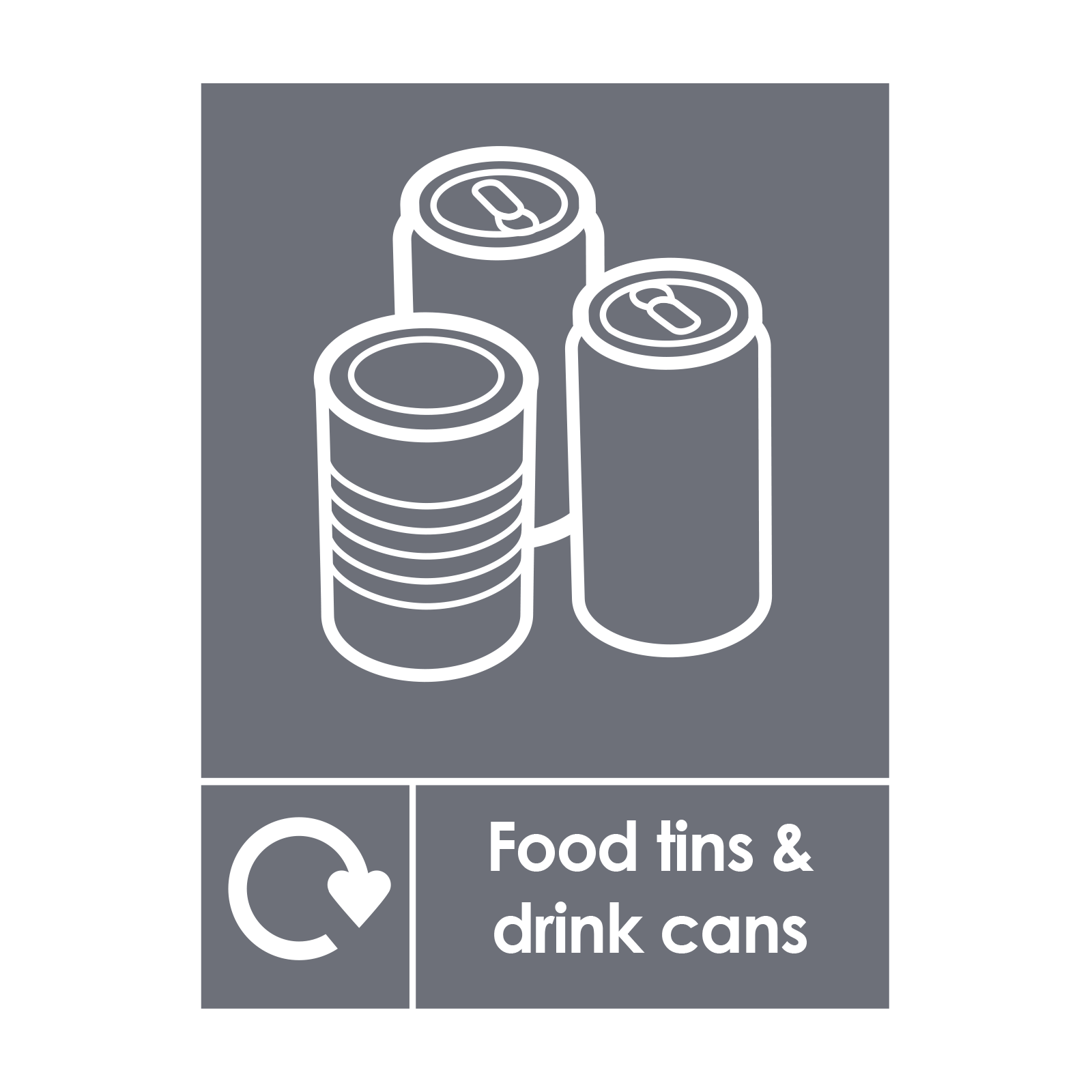 Food Tins and Drink Cans Recycling Sign