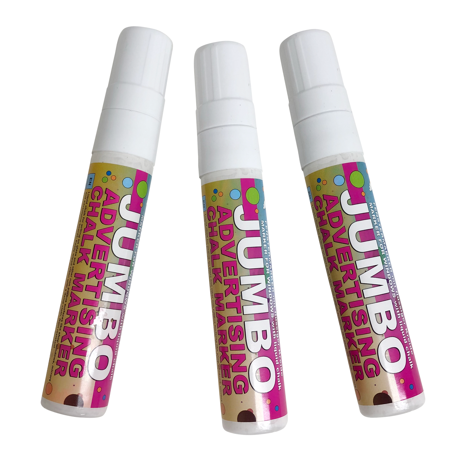 Pack of 3 - 15mm White Liquid Based Chalk Marker Pens