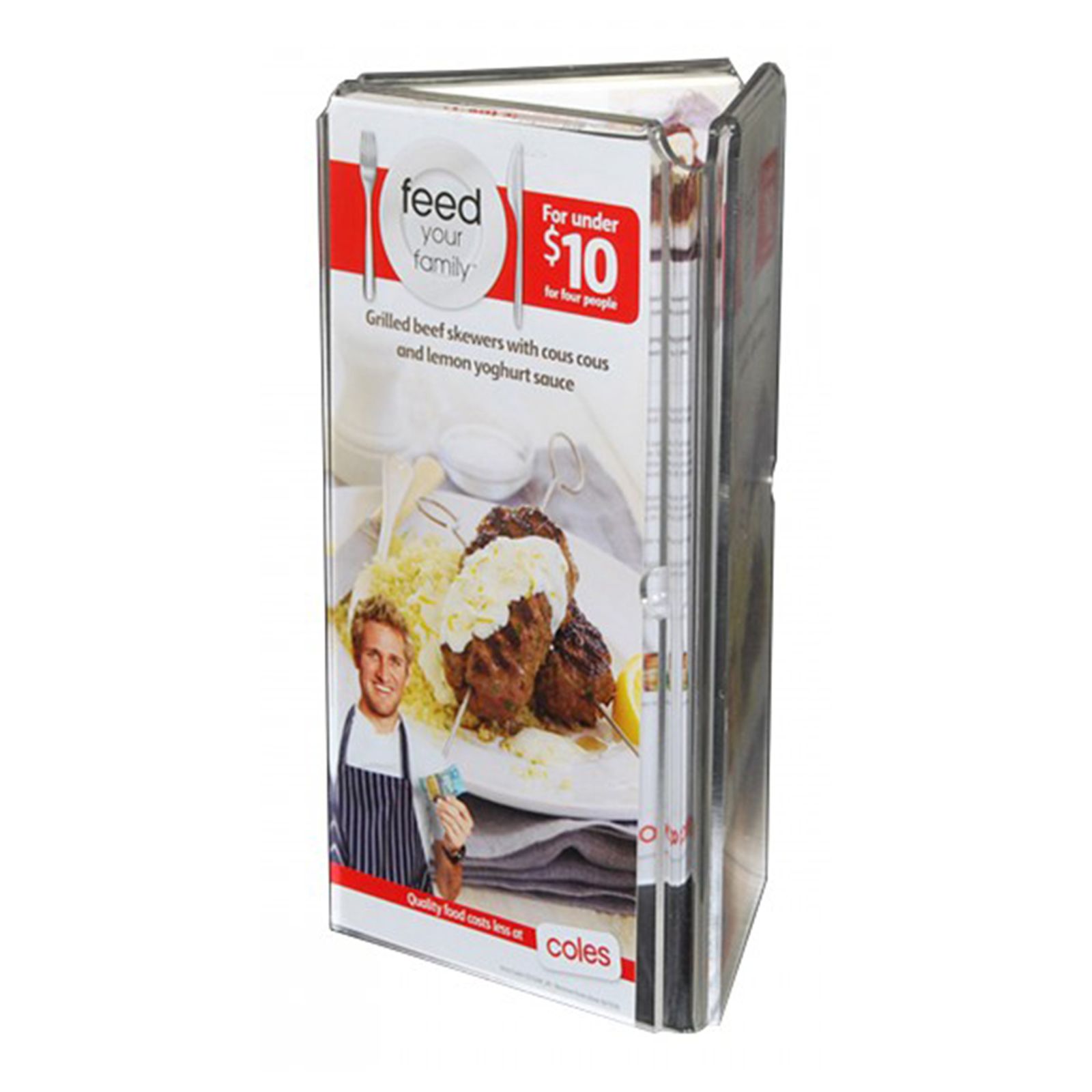 Clear Acrylic Menu Holder With Three Sides Acrylic Menu Holders